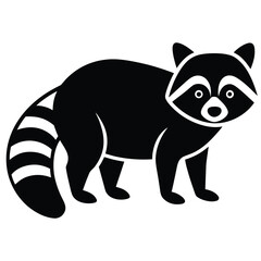 raccoon vector icon on white background