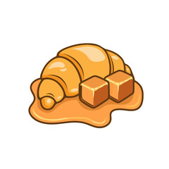 A croissant with melted caramel