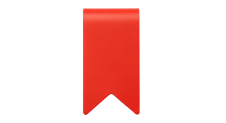 Isolated red bookmark, office stationery object for business, education or reading needs