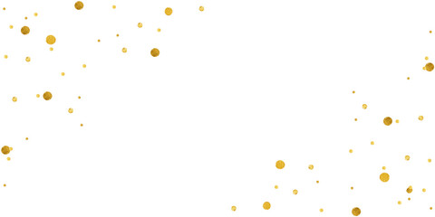 Golden glitter confetti frame isolated on transparent background – festive celebration border design
