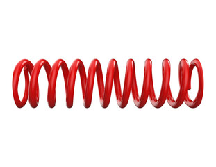 Vibrant Red Performance Coil Spring 3D Render Isolated HD PNG Asset for Racing Suspension: Heavy-Duty Shock Absorber Component for High-Speed Vehicles, Motocross Bike and Monster Truck Upgrade Part. © SURF3D