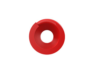 Vibrant Red Helical Spring 3D Render - Glossy Mechanical Coil with Perfect Spiral Design on Transparent Background for Engineering and Technology Projects, High-Resolution Isolated Object.