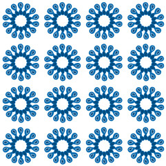 Blue batik patterns circle.eps