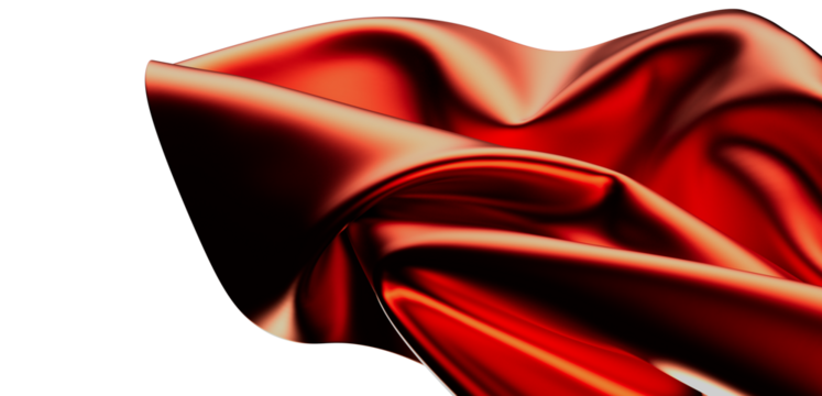 Luxury red silk fabric, flowing waves, abstract background. Perfect for design projects.