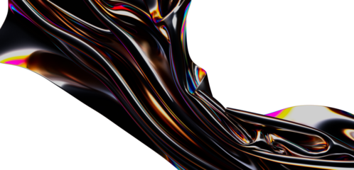 Sleek, iridescent liquid flowing, abstract background. Perfect for tech, luxury, and design projects.