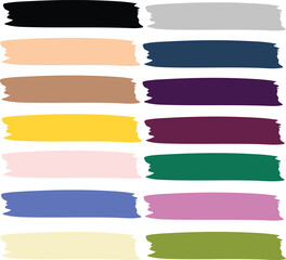  set of watercolor paint strokes