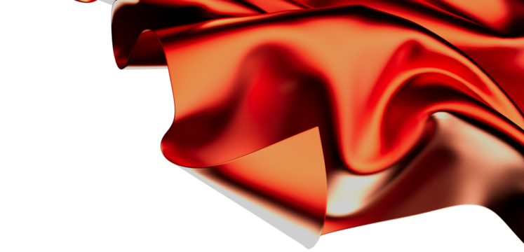 Luxury red silk fabric flowing elegantly. Perfect for fashion, beauty, and abstract designs.