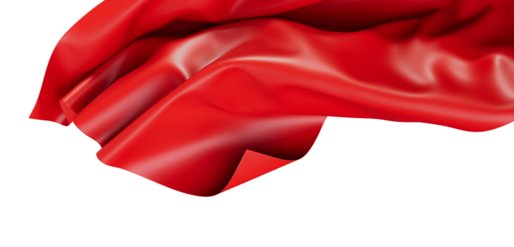 A beautifully rendered image of flowing red fabric, perfect for adding a touch of elegance to any design or project. Ideal for backgrounds, text