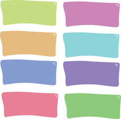 set of colorful shape rectangler, rectangle shape illustration for text, pastel color, hand drawn