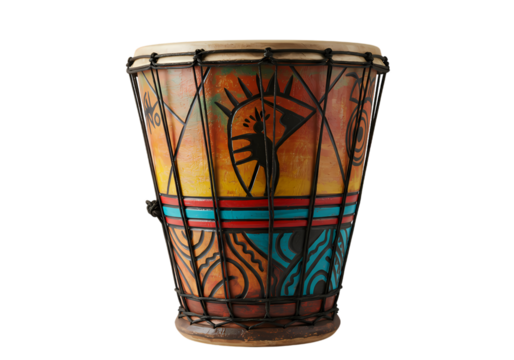 Vibrant Hand-Painted Djembe:  A Percussion Masterpiece