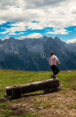 Girl Playing in the Mountains