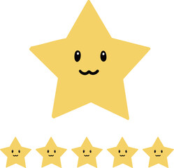 귀여운 리뷰용 별 다섯개 일러스트