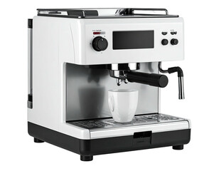 White coffee machine with cup