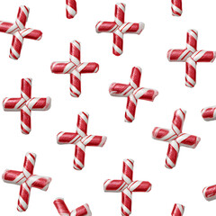 Candy cane cross pattern, white on white background background high quality image simple stock photo clean background clear detail studio lighting minimal style centered view soft light sharp focus aa