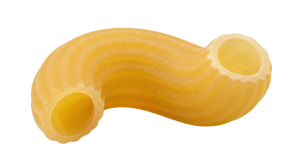 Isolated macaroni elbow pasta, uncooked food staple, Mediterranean cuisine ingredient