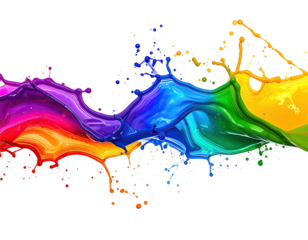 Vibrant splashes of color in a dynamic, flowing design