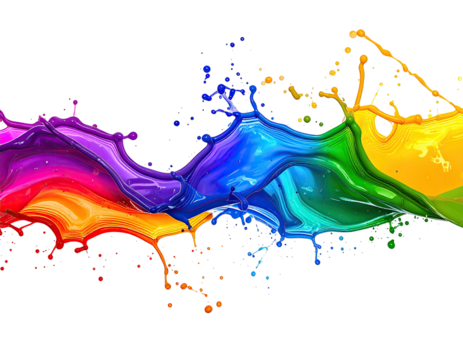 Vibrant splashes of color in a dynamic, flowing design