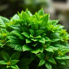 Lush Green Leaf: A macro photograph highlighting the vibrant beauty of a healthy green leaf, showcasing intricate details and textures in a close-up botanical study.