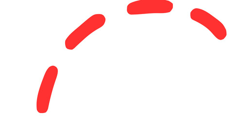 Abstract Red Curved Dashes Arc Graphic