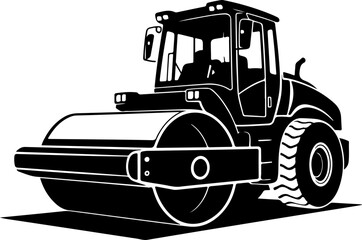 Naklejka premium road roller silhouette vector illustration
