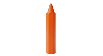 Isolated orange crayon for creative use, colorful bright artist tool for school work and art projects