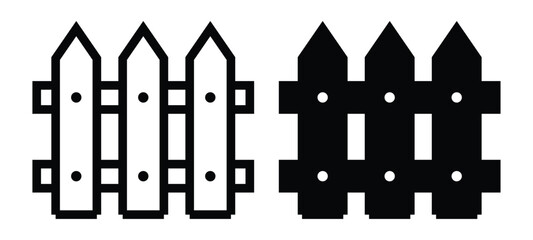 Classic Wooden Fence Design in Black and White for Graphic Use