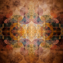 Abstract Symmetrical Pattern with Warm Vintage Tones