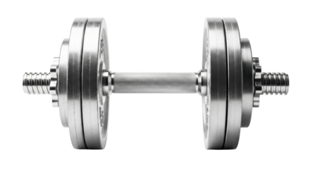 Isolated dumbbell on seamless backdrop for weightlifting exercises and strength training