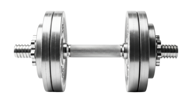 Isolated dumbbell on seamless backdrop for weightlifting exercises and strength training