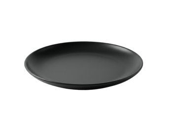 Minimalist round plate on transparent background serving dish kitchenware