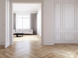 Fototapeta premium Elegant Interior Design of Modern Living Room with Natural Light