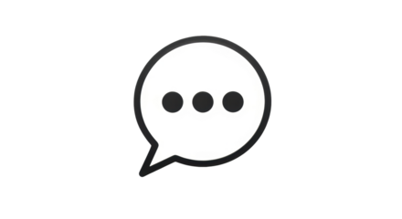 Isolated vector graphic of a speech bubble containing an ellipsis, symbolizing chatting