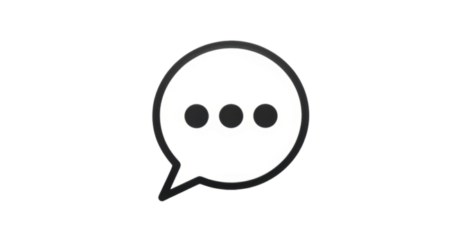 Isolated vector graphic of a speech bubble containing an ellipsis, symbolizing chatting
