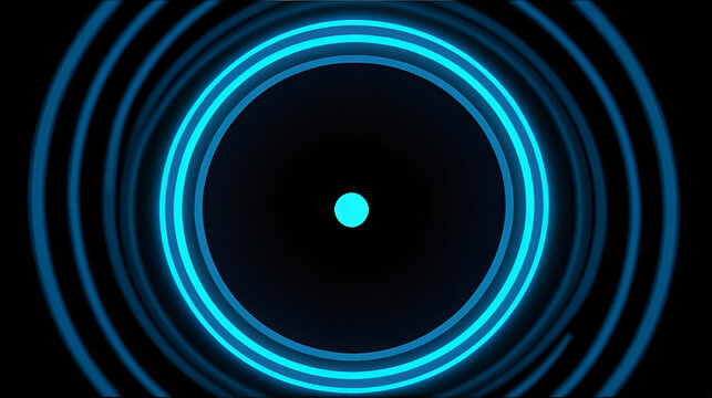 A blue pulsing dot is surrounded by a glowing circle on a black background. This looped animation is isolated and has an alpha channel.