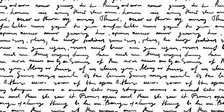 Hand written vector unreadable text seamless vector pattern, Abstract doodle cursive writing background