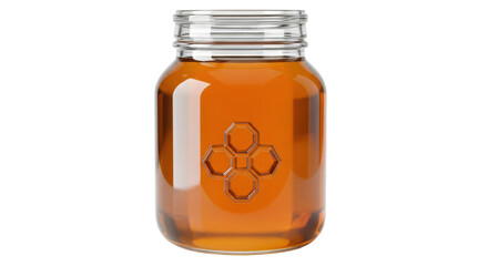 Isolated jar of sweet honey, natural ingredient, healthy food and dessert, container filled