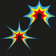 Explosion symbol graphic. Dynamic burst illustration. Creative star shape. Vector abstract emblem.