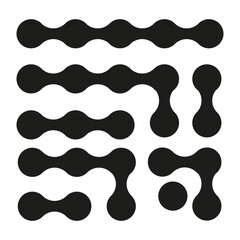Abstract organic shapes. Rounded fluid pattern. Black blob design. Vector modern illustration.