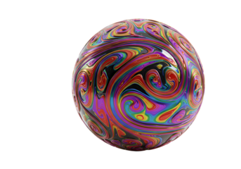 Vibrant Swirl Sphere:  Psychedelic Orb Texture for Design Projects