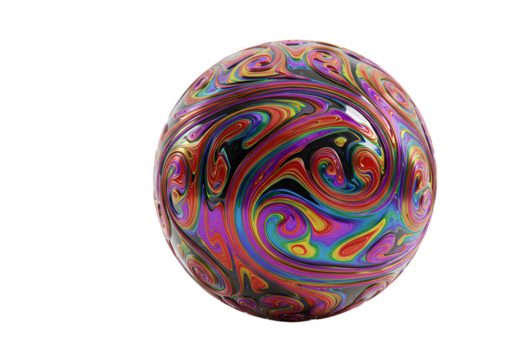 Vibrant Swirl Sphere:  Psychedelic Orb Texture for Design Projects