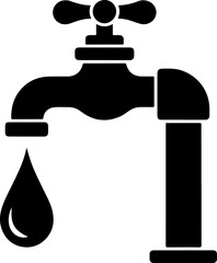 water faucet silhouette vector illustration