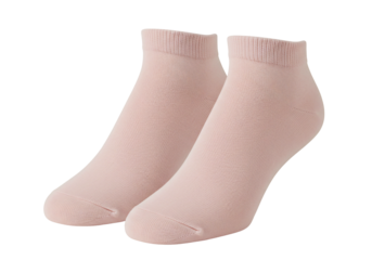 Two pink ankle socks for sport or casual wear isolated on transparent background