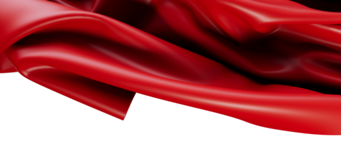 Beautiful wavy red fabric, ideal for various design projects and conveying luxury and passion. Perfect for background, abstract designs.