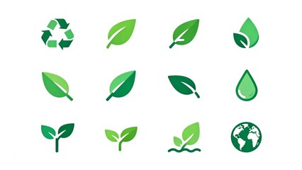 Obraz premium Green environmental icons