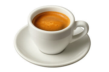 Espresso coffee cup with saucer brewing caffeine drink