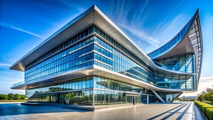 Fototapeta premium Modern glass building with unique architecture