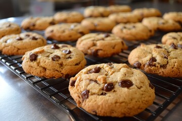 Chocolate chip cookies fresh out the oven.
