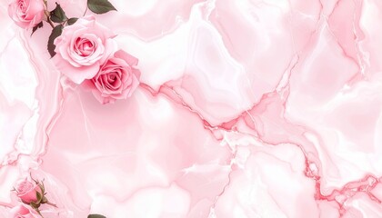 Pink Marble Rose Elegance