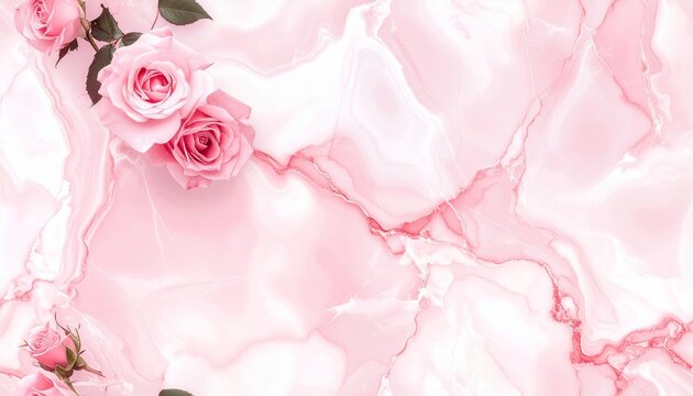 Pink Marble Rose Elegance
