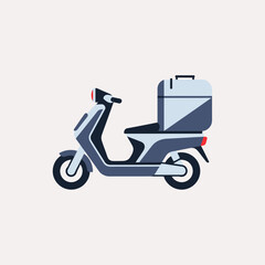 Fototapeta premium Illustration of a delivery scooter with a box on the back.